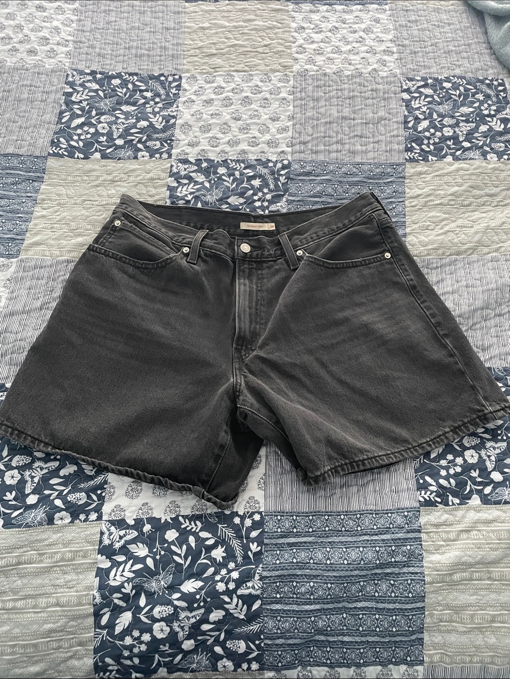 Levi's Black Washed Denim Shorts